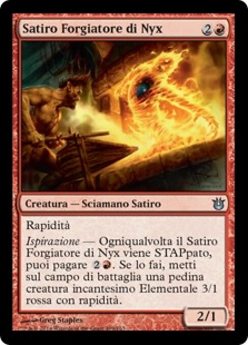 Sátiro forjador de Nyx (Satyr Nyx-Smith) - Born of the Gods (#109) - Illustrated by Greg Staples - Magic: The Gathering Card