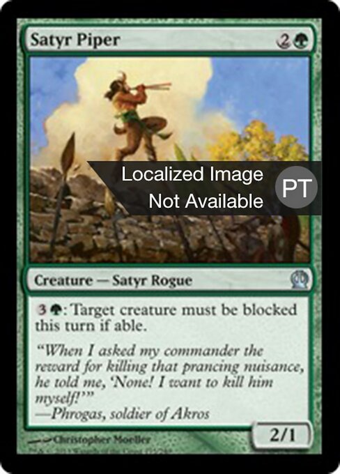 Sátiro Flautista (Satyr Piper) - Theros (#175) - Illustrated by Christopher Moeller - Magic: The Gathering Card