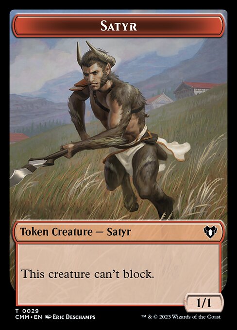 Satyr - Theros Beyond Death Tokens (#9) - Illustrated by Eric Deschamps - Magic: The Gathering Card