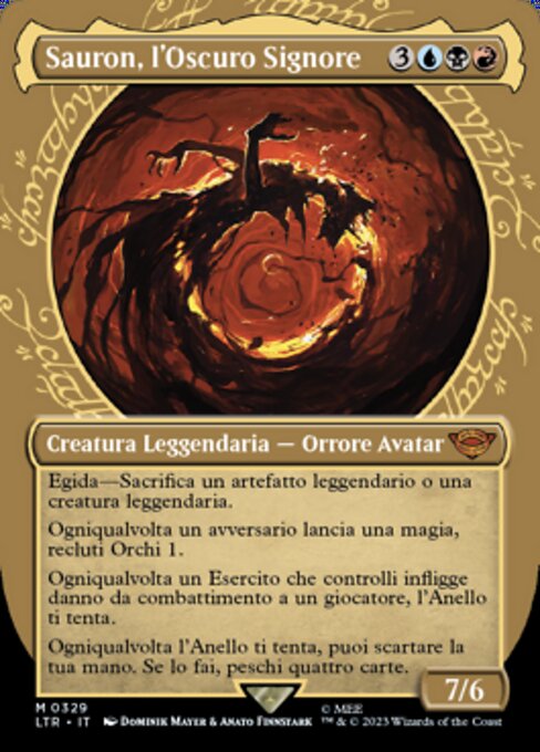 Sauron, l'Oscuro Signore (Sauron, the Dark Lord) - The Lord of the Rings: Tales of Middle-earth (#329) - Illustrated by Dominik Mayer & Anato Finnstark - Magic: The Gathering Card