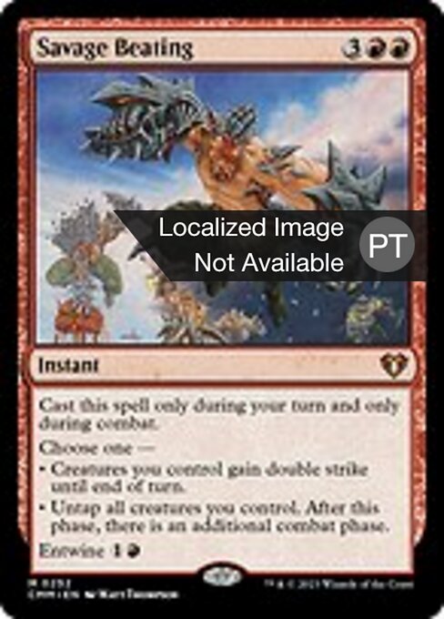 凶暴な打撃 (Savage Beating) - Commander Masters (#252) - Illustrated by Matt Thompson - Magic: The Gathering Card