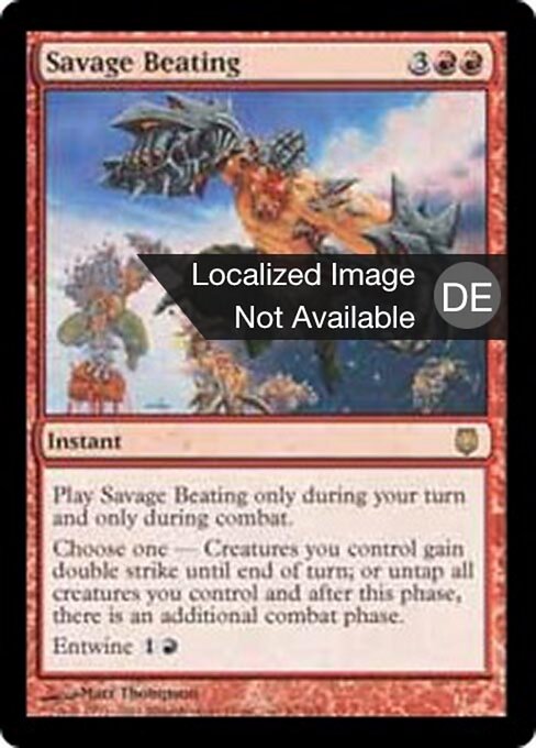 凶蛮打击 (Savage Beating) - Darksteel (#67) - Illustrated by Matt Thompson - Magic: The Gathering Card