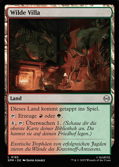 Wilde Villa (Savage Mansion) - Marvel's Spider-Man (#183) - Illustrated by David Álvarez - Magic: The Gathering Card
