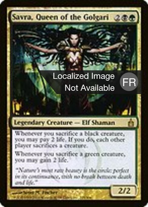 Savra, Reine des Golgari (Savra, Queen of the Golgari) - Ravnica: City of Guilds (#225) - Illustrated by Scott M. Fischer - Magic: The Gathering Card
