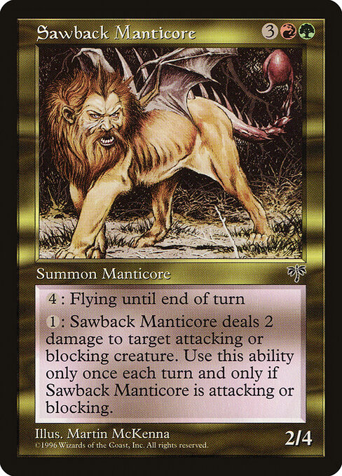 Sawback Manticore - Mirage Magic card