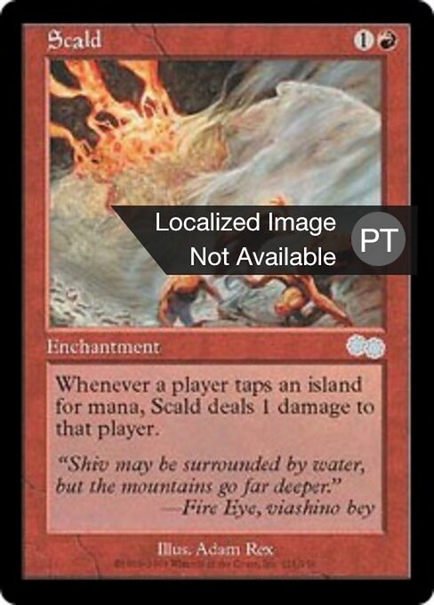 Escaldadura (Scald) - Urza's Saga (#211) - Illustrated by Adam Rex - Magic: The Gathering Card