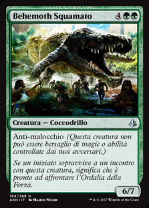 Behemoth Squamato (Scaled Behemoth) - Amonkhet (#184) - Illustrated by Marco Nelor - Magic: The Gathering Card