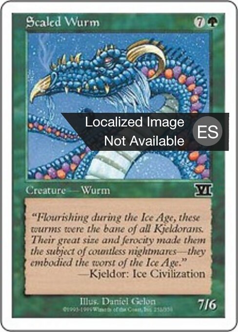 Sierpe escamosa (Scaled Wurm) - Classic Sixth Edition (#251) - Illustrated by Daniel Gelon - Magic: The Gathering Card
