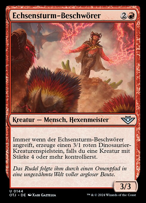 Invocador escamatormenta (Scalestorm Summoner) - Outlaws of Thunder Junction (#144) - Illustrated by Xabi Gaztelua - Magic: The Gathering Card
