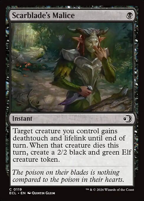 Scarblade's Malice - Lorwyn Eclipsed Magic card