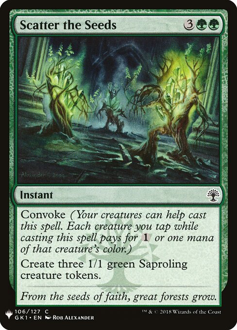 Scatter the Seeds - The List (#GK1-106) - Illustrated by Rob Alexander - Magic: The Gathering Card