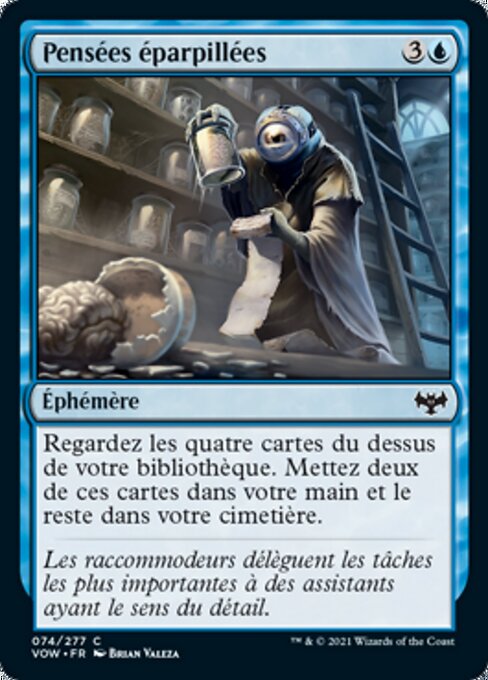 Pensées éparpillées (Scattered Thoughts) - Innistrad: Crimson Vow (#74) - Illustrated by Brian Valeza - Magic: The Gathering Card