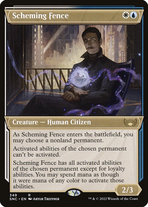 Heimtückischer Hehler (Scheming Fence) - Streets of New Capenna (#219) - Illustrated by Cristi Balanescu - Magic: The Gathering Card