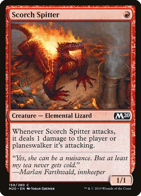 Escupebrasas (Scorch Spitter) - Core Set 2020 (#159) - Illustrated by Johan Grenier - Magic: The Gathering Card