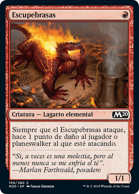 炙焰噴吐蜥 (Scorch Spitter) - Core Set 2020 (#159) - Illustrated by Johan Grenier - Magic: The Gathering Card
