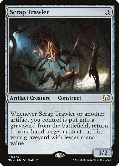 Scrap Trawler - March of the Machine Commander (#373) - Illustrated by Daarken - Magic: The Gathering Card