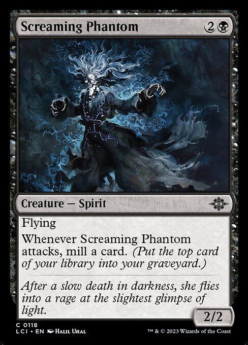 Espectro de los gritos (Screaming Phantom) - The Lost Caverns of Ixalan (#118) - Illustrated by Halil Ural - Magic: The Gathering Card