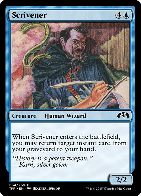 Scribouillard (Scrivener) - Exodus (#46) - Illustrated by Heather Hudson - Magic: The Gathering Card