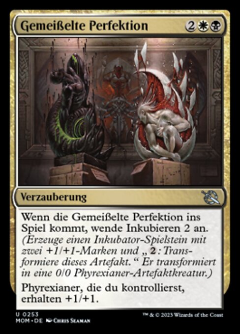 Gemeißelte Perfektion (Sculpted Perfection) - March of the Machine (#253) - Illustrated by Chris Seaman - Magic: The Gathering Card