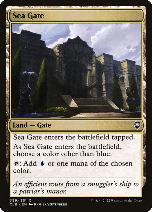 Portão Marinho (Sea Gate) - Commander Legends: Battle for Baldur's Gate (#359) - Illustrated by Kamila Szutenberg - Magic: The Gathering Card