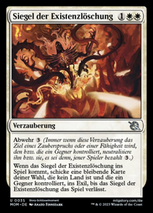 Selar da Existência (Seal from Existence) - March of the Machine (#35) - Illustrated by Anato Finnstark - Magic: The Gathering Card