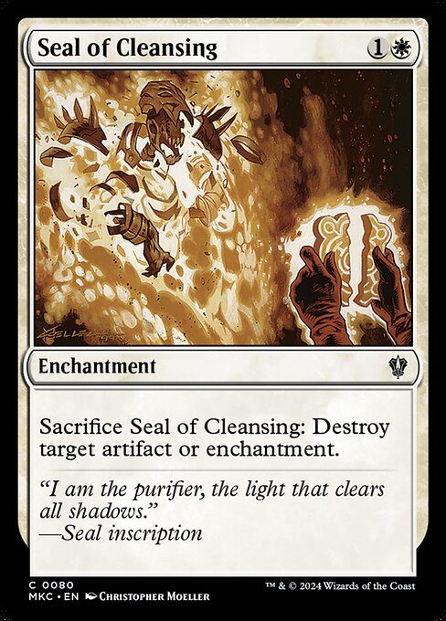 Seal of Cleansing - Murders at Karlov Manor Commander (#80) - Illustrated by Christopher Moeller - Magic: The Gathering Card