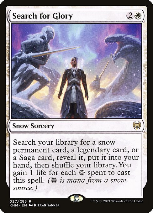 Search for Glory - Kaldheim (#27) - Illustrated by Kieran Yanner - Magic: The Gathering Card