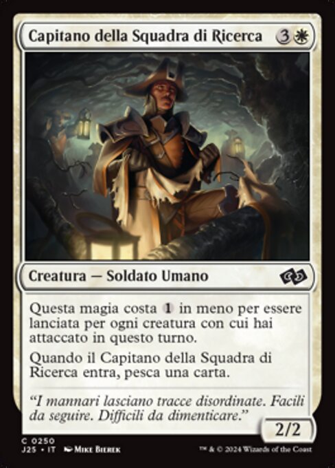 捜索隊の隊長 (Search Party Captain) - Foundations Jumpstart (#250) - Illustrated by Mike Bierek - Magic: The Gathering Card