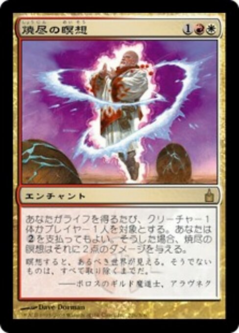 Meditación abrasadora (Searing Meditation) - Duel Decks: Ajani vs. Nicol Bolas (#27) - Illustrated by Dave Dorman - Magic: The Gathering Card