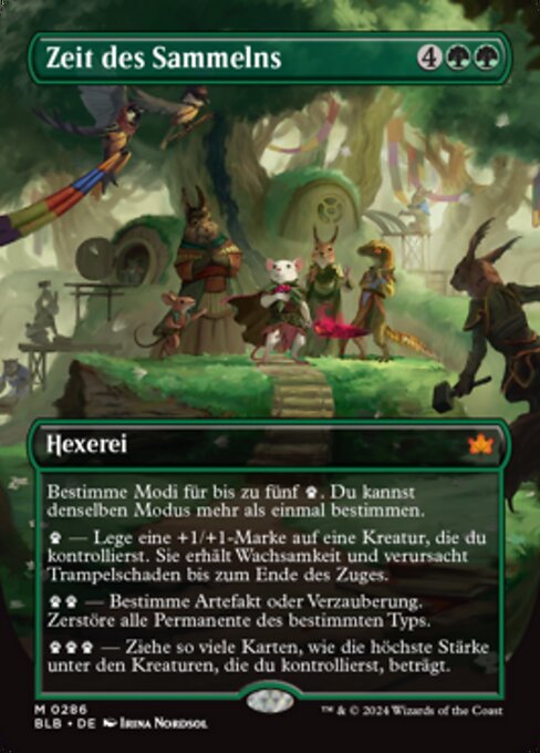 Zeit des Sammelns (Season of Gathering) - Bloomburrow (#286) - Illustrated by Irina Nordsol - Magic: The Gathering Card