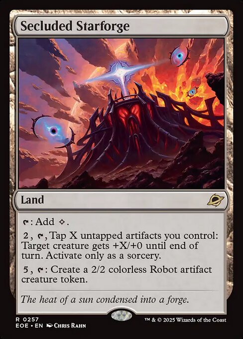 隔（かく）離（り）された星（ほし）鍛（か）冶（じ）場（ば） (Secluded Starforge) - Edge of Eternities (#257) - Illustrated by Chris Rahn - Magic: The Gathering Card