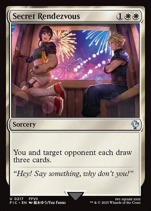 Rendez-vous secret (Secret Rendezvous) - Final Fantasy Commander (#217) - Illustrated by Yuu Fujiki - Magic: The Gathering Card