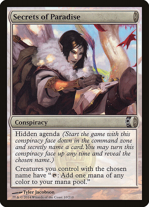 楽園の秘密 (Secrets of Paradise) - Conspiracy (#10) - Illustrated by Tyler Jacobson - Magic: The Gathering Card