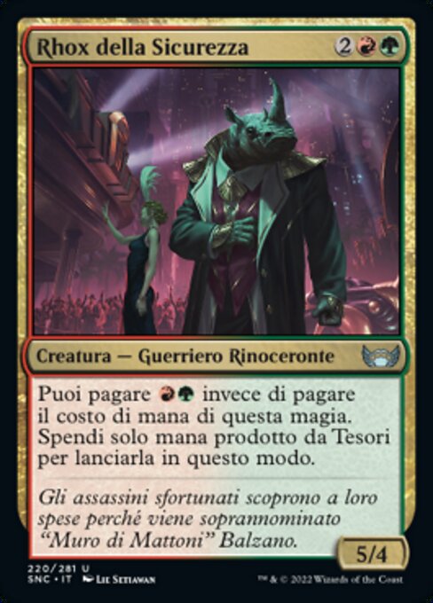 Security Rhox - Streets of New Capenna (#220) - Illustrated by Lie Setiawan - Magic: The Gathering Card