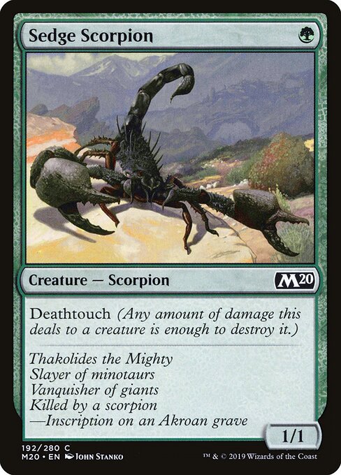 Sedge Scorpion - Core Set 2020 (#192) - Illustrated by John Stanko - Magic: The Gathering Card