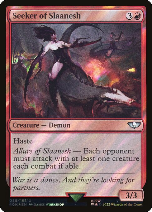 シーカー・オヴ・スラーネッシュ (Seeker of Slaanesh) - Warhammer 40,000 Commander (#85) - Illustrated by Games Workshop - Magic: The Gathering Card