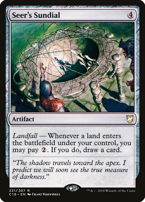 予見者の日時計 (Seer's Sundial) - Commander 2018 (#221) - Illustrated by Franz Vohwinkel - Magic: The Gathering Card