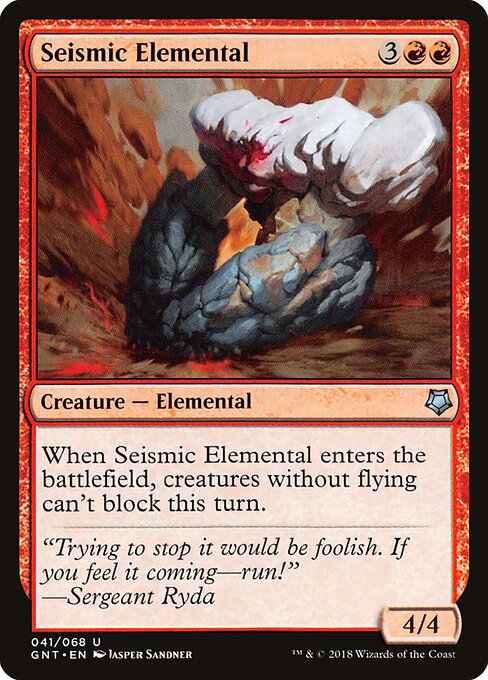 地震の精霊 (Seismic Elemental) - Magic Origins (#161) - Illustrated by Jasper Sandner - Magic: The Gathering Card