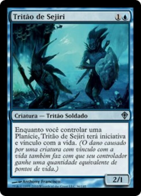 Tritão de Sejiri (Sejiri Merfolk) - Worldwake (#36) - Illustrated by Anthony Francisco - Magic: The Gathering Card
