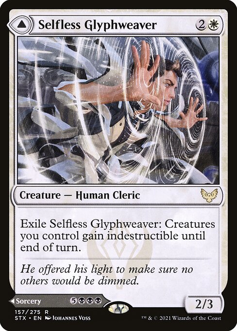 Selfless Glyphweaver // Deadly Vanity - Strixhaven: School of Mages (#157) - Illustrated by Johannes Voss - Magic: The Gathering Card