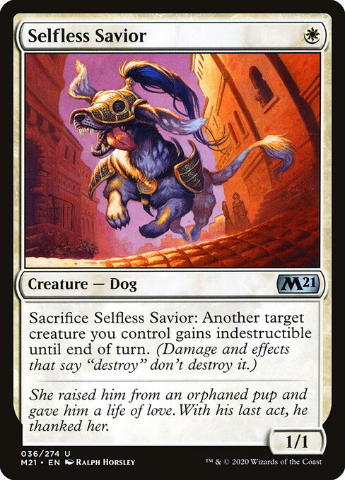 Selfless Savior - Core Set 2021 (#36) - Illustrated by Ralph Horsley - Magic: The Gathering Card