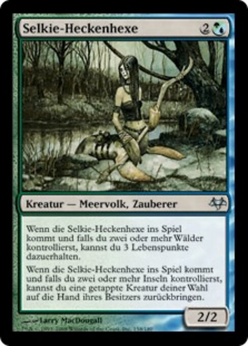Selkie Maga Ambulante (Selkie Hedge-Mage) - Eventide (#158) - Illustrated by Larry MacDougall - Magic: The Gathering Card