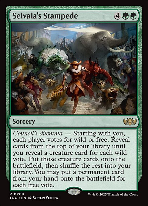 Selvala's Stampede - Tarkir: Dragonstorm Commander (#269) - Illustrated by Svetlin Velinov - Magic: The Gathering Card