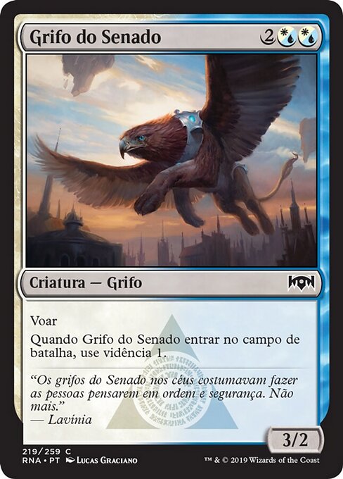 Grifo do Senado (Senate Griffin) - Ravnica Allegiance (#219) - Illustrated by Lucas Graciano - Magic: The Gathering Card