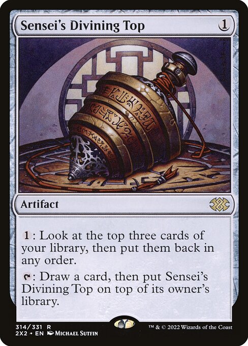 Sensei's Divining Top - Double Masters 2022 (#314) - Illustrated by Michael Sutfin - Magic: The Gathering Card