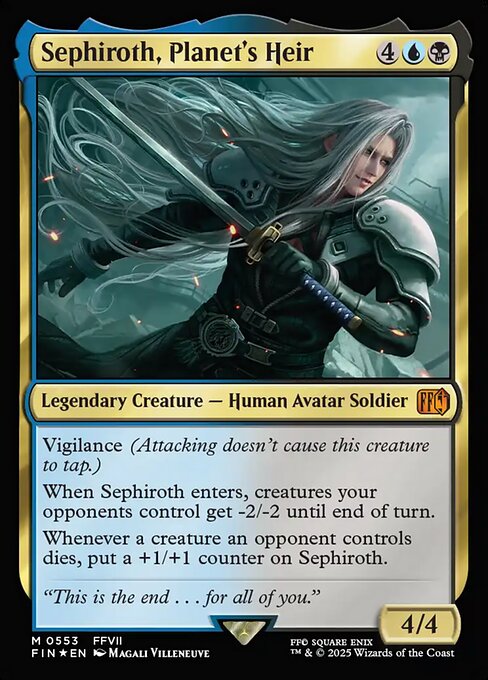 Sephiroth, Planet's Heir - Final Fantasy (#553) - Illustrated by Magali Villeneuve - Magic: The Gathering Card