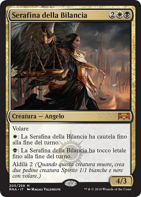 Serafina della Bilancia (Seraph of the Scales) - Ravnica Allegiance (#205) - Illustrated by Magali Villeneuve - Magic: The Gathering Card