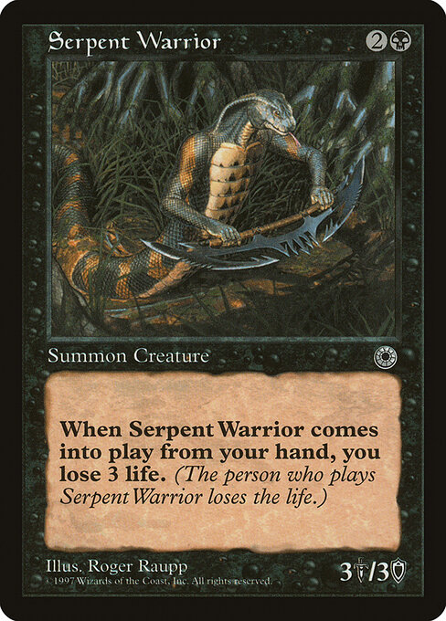 Schlangenkrieger (Serpent Warrior) - Seventh Edition (#162) - Illustrated by Eric Peterson - Magic: The Gathering Card