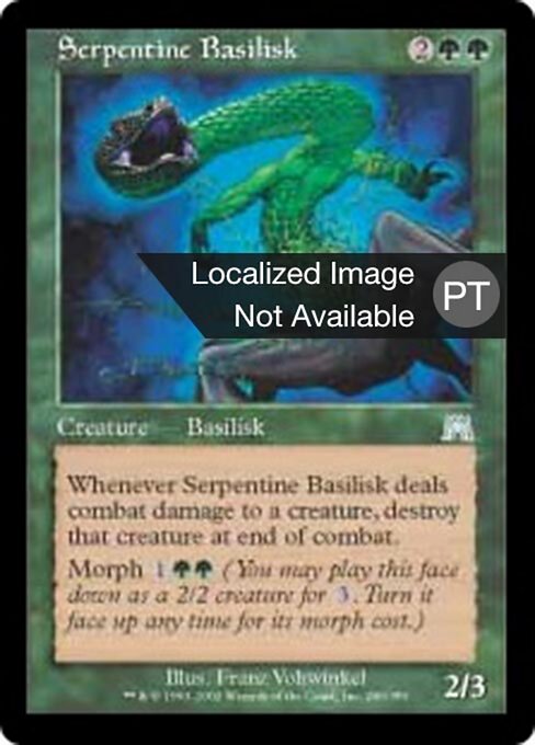 Basilisco Serpenteante (Serpentine Basilisk) - Onslaught (#280) - Illustrated by Franz Vohwinkel - Magic: The Gathering Card