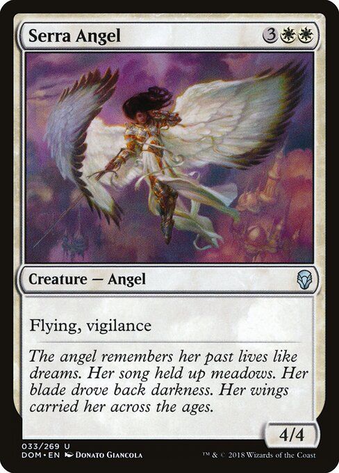 Angelo di Serra (Serra Angel) - Dominaria (#33) - Illustrated by Donato Giancola - Magic: The Gathering Card